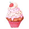 Cute 3D Cupcake Small Plush Stuffed Toy Sofa Bed Decorative Throw Pillow Cushion; Pink Cherry - Default