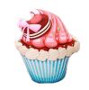 Cute 3D Cupcake Small Plush Stuffed Toy Sofa Bed Decorative Throw Pillow Cushion; Blue Cookie - Default