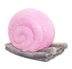 Set of Office Cushion Creative Snails Pillow and Coral Velvet Blanket; Pink - Default