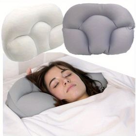 1pc All-round Cloud Pillow, Soft Bed Pillow Nursing Pillow 3D Ergonomic Sleeping Egg Shaped Ergonomic Pillows - White