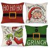 18x18 In Of For Christmas Decorations Green Buffalo Plaid Grinch Christmas Pillow Covers - 2