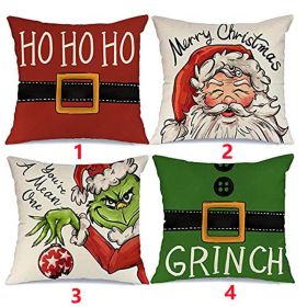 18x18 In Of For Christmas Decorations Green Buffalo Plaid Grinch Christmas Pillow Covers - 1&2&3&4