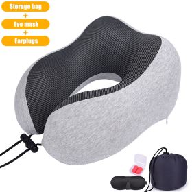 U Shaped Memory Foam Neck Pillows Soft Slow Rebound Space Travel Pillow Massage Sleeping Airplane Pillow Neck Cervical Bedding - Upgrade A  Grey - Chi