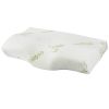 Bamboo Memory Foam Sleep Pillow Contoured Cervical Orthopedic Pillow Neck Support Breath Pillow - White