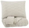 Ashley Hesper Bone Contemporary Queen Coverlet Set Q717013Q - as Pic