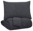 Ashley Ryter Charcoal Casual 3-Piece King Coverlet Set Q349003K - as Pic