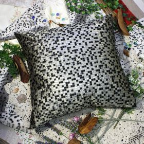 [Black Silver Mosaic] Decorative Pillow Cushion / Floor Cushion (23.6 by 23.6 inches) - BETTINO-FJ-011