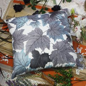 [Blue Maple Leaf] Decorative Pillow Cushion / Floor Cushion (23.6 by 23.6 inches) - BETTINO-FJ-016