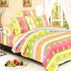 Blancho Bedding - [Colorful Days] 100% Cotton 4PC Duvet Cover set (Queen Size)(Comforter not included) - BLANCHOMF01054-3