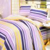 Blancho Bedding - [Purple Yellow Stripes] 100% Cotton 4PC Duvet Cover Set (Queen Size)(Comforter not included) - BLANCHOHM01010-3