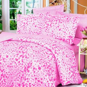 Blancho Bedding - [Pink Bubbles] 100% Cotton 4PC Duvet Cover Set (King Size)(Comforter not included) - BLANCHOMF01005-4