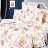 Blancho Bedding - [Pink Brown Flowers] 100% Cotton 4PC Duvet Cover Set (King Size)(Comforter not included) - BLANCHOMF01003-4