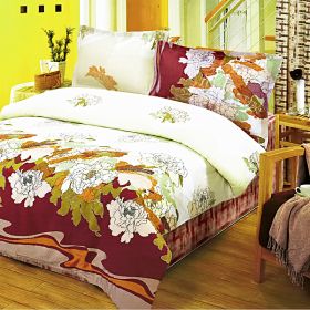 Blancho Bedding - [Early Peony] 100% Cotton 4PC Duvet Cover Set (Full Size)(Comforter not included) - BLANCHODDX01001-2