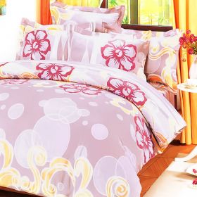 Blancho Bedding - [Misty Roses] 100% Cotton 4PC Duvet Cover Set (King Size)(Comforter not included) - BLANCHODDX01002-4