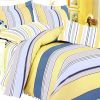 Blancho Bedding - [Golden Blue Stripes] 100% Cotton 3PC Duvet Cover Set (Twin Size)(Comforter not included) - BLANCHOMH01036-1