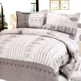 Blancho Bedding - [Beige Autumn] 100% Cotton 3PC Duvet Cover Set (Twin Size)(Comforter not included) - BLANCHOMH01031-1