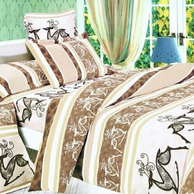 Blancho Bedding - [Beige Deer Totem] 100% Cotton 4PC Duvet Cover Set (Full Size)(Comforter not included) - BLANCHOMH01004-2