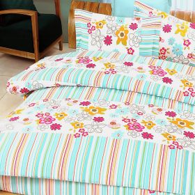 Blancho Bedding - [Blooming Flowers] 100% Cotton 4PC Duvet Cover Set (Queen Size)(Comforter not included) - BLANCHODDX01015-3