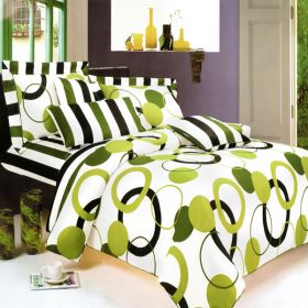 Blancho Bedding - [Artistic Green] 100% Cotton 7PC MEGA Duvet Cover Set (King Size) - BLANCHOMF01029-4