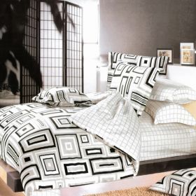 Blancho Bedding - [Black & White] 100% Cotton 3PC Duvet Cover set (Twin Size)(Comforter not included) - BLANCHOMF01037-1