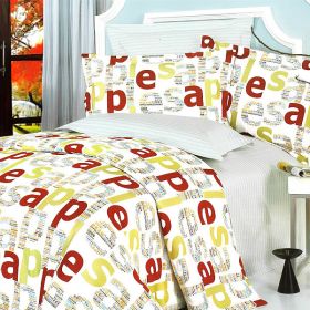 Blancho Bedding - [Apple Letter] 100% Cotton 4PC Duvet Cover Set (King Size)(Comforter not included) - BLANCHOMF01018-4