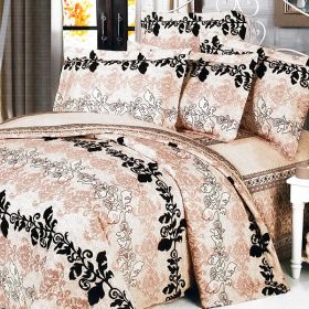 Blancho Bedding - [Beige Brown Classic] 100% Cotton 3PC Duvet Cover Set (Twin Size)(Comforter not included) - BLANCHOMF01010-1