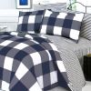 Blancho Bedding - [Navy & White] 100% Cotton 4PC Duvet Cover Set (King Size)(Comforter not included) - BLANCHOMF01014-4