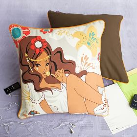 [Candy Girl] Cotton Decorative Pillow Cushion / Floor Cushion (19.7 by 19.7 inches) - ONITIVA-DP001