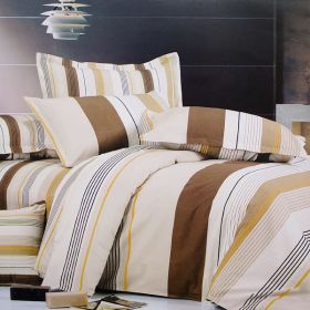 Blancho Bedding - [Shale] 100% Cotton 4PC Comforter Cover/Duvet Cover Combo (Full Size) - BLANCHOMF01067-2