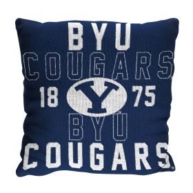 BYU OFFICIAL NCAA "Stacked" Woven Pillow; 20" x 20" - 1COL/13002/0004/RET