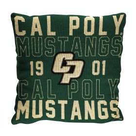 Cal Poly St OFFICIAL NCAA "Stacked" Woven Pillow; 20" x 20" - 1COL/13002/0206/RET