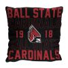 Ball State OFFICIAL NCAA "Stacked" Woven Pillow; 20" x 20" - 1COL/13002/1122/RET