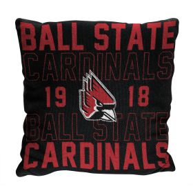 Ball State OFFICIAL NCAA "Stacked" Woven Pillow; 20" x 20" - 1COL/13002/1122/RET