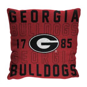 Georgia OFFICIAL NCAA "Stacked" Woven Pillow; 20" x 20" - 1COL/13002/0029/RET