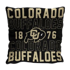 Colorado OFFICIAL NCAA "Stacked" Woven Pillow; 20" x 20" - 1COL/13002/0085/RET