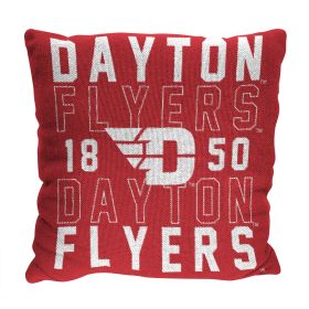 Dayton OFFICIAL NCAA "Stacked" Woven Pillow; 20" x 20" - 1COL/13002/1083/RET