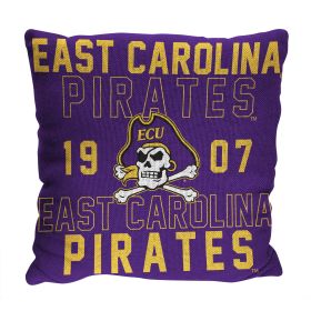 East Carolina OFFICIAL NCAA "Stacked" Woven Pillow; 20" x 20" - 1COL/13002/0060/RET