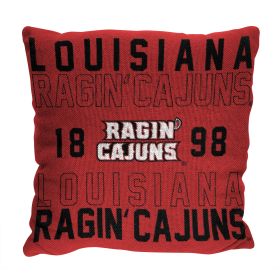 Louisiana @ LAF OFFICIAL NCAA "Stacked" Woven Pillow; 20" x 20" - 1COL/13002/0140/RET