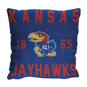 Kansas OFFICIAL NCAA "Stacked" Woven Pillow; 20" x 20" - 1COL/13002/0008/RET