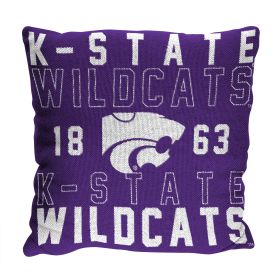 Kansas State OFFICIAL NCAA "Stacked" Woven Pillow; 20" x 20" - 1COL/13002/0025/RET