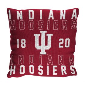 Indiana OFFICIAL NCAA "Stacked" Woven Pillow; 20" x 20" - 1COL/13002/0026/RET