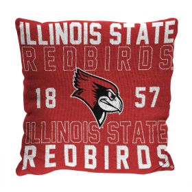 Illinois State OFFICIAL NCAA "Stacked" Woven Pillow; 20" x 20" - 1COL/13002/1173/RET