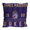 James Madison OFFICIAL NCAA "Stacked" Woven Pillow; 20" x 20" - 1COL/13002/0147/RET