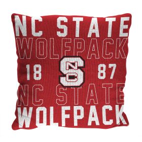 NC State OFFICIAL NCAA "Stacked" Woven Pillow; 20" x 20" - 1COL/13002/0080/RET