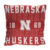 Nebraska OFFICIAL NCAA "Stacked" Woven Pillow; 20" x 20" - 1COL/13002/0006/RET