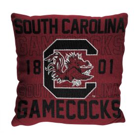 South Carolina OFFICIAL NCAA "Stacked" Woven Pillow; 20" x 20" - 1COL/13002/0042/RET