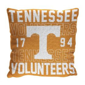 Tennessee OFFICIAL NCAA "Stacked" Woven Pillow; 20" x 20" - 1COL/13002/0019/RET