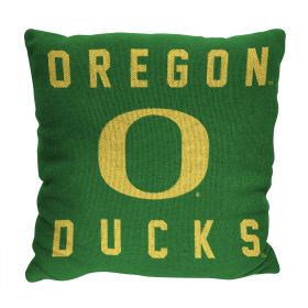 Oregon OFFICIAL NCAA "Stacked" Woven Pillow; 20" x 20" - 1COL/13002/0081/RET