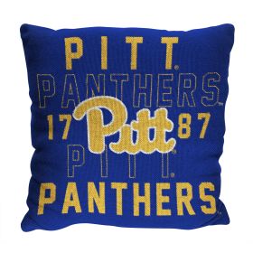 Pittsburgh OFFICIAL NCAA "Stacked" Woven Pillow; 20" x 20" - 1COL/13002/0087/RET