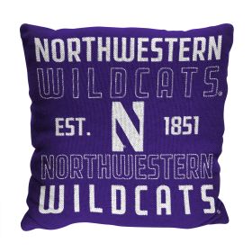 Northwestern OFFICIAL NCAA "Stacked" Woven Pillow; 20" x 20" - 1COL/13002/0059/RET